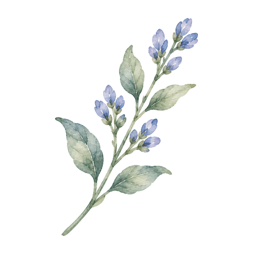 Watercolor botanical sprig icon